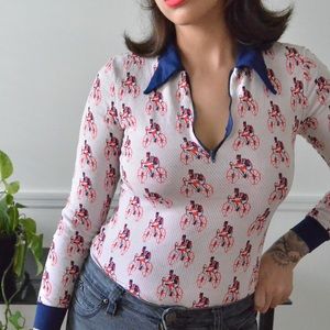 Tops - Vintage Bicycle leotard with zipper collar Tops - Vintage Bicycle leotard with zipper collar